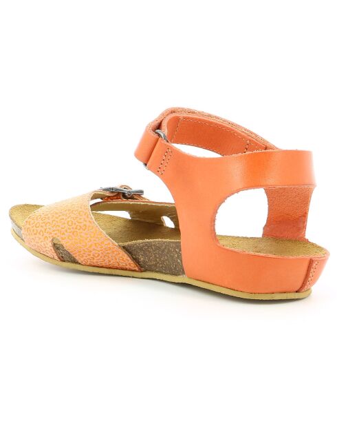 Sandales en Cuir Bobbun orange clair
